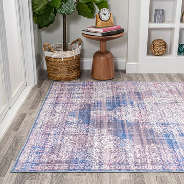 Regis Bohemian Medallion Washable Area Rug